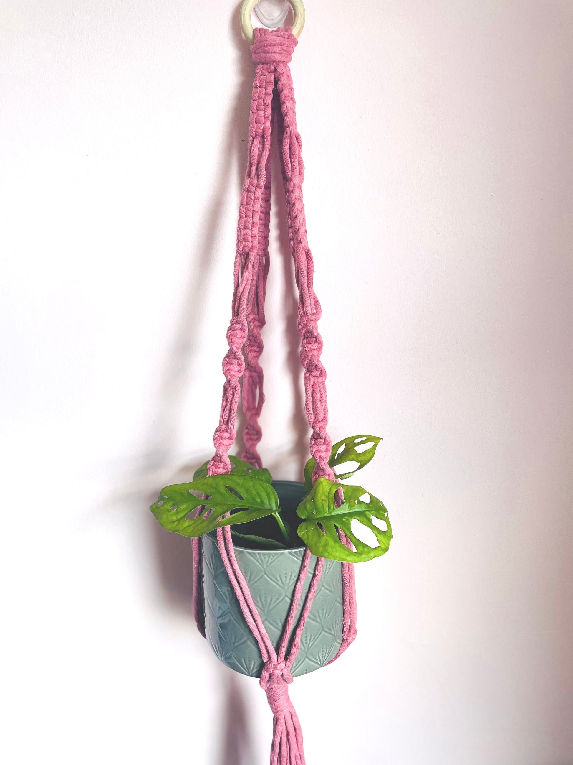 pink macrame plant hanger Summer' Plant Hanger – One Knot At A Time